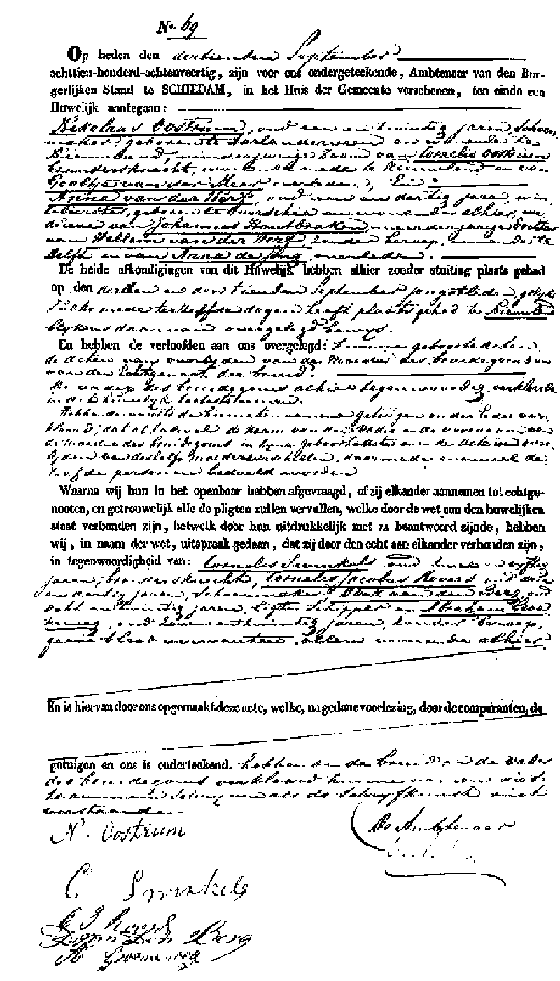 18480913 huw akte 69 Nicolaas Oostrum - Anna vd Werf